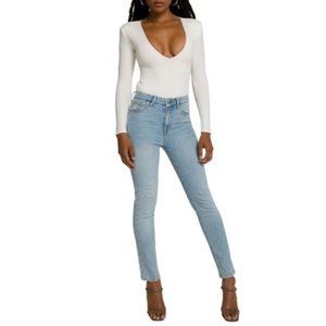 Good American Womens High Waist Skinny Jeans Size 4/27 Blue508 Stretchy Denim